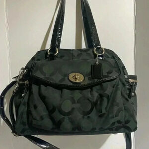 Coach CC signature print canvas logo satchel handbag